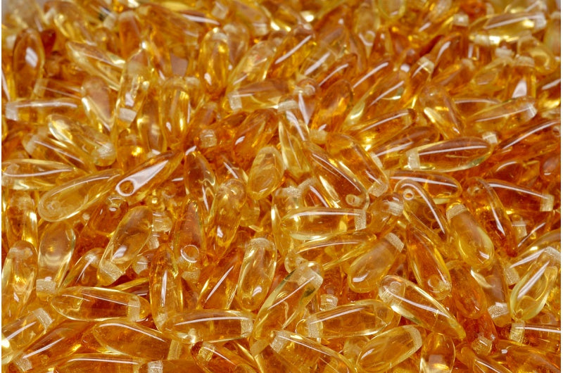 Dagger Beads, Transparent Orange (10030), Glass, Czech Republic