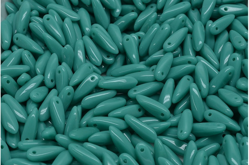 Dagger Beads, Turquise (63140), Glass, Czech Republic