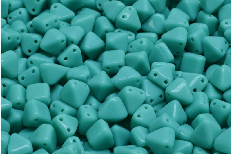 ピラミッドスタッドビーズ、ターコイズ(63120)、ガラス、チェコ共和国