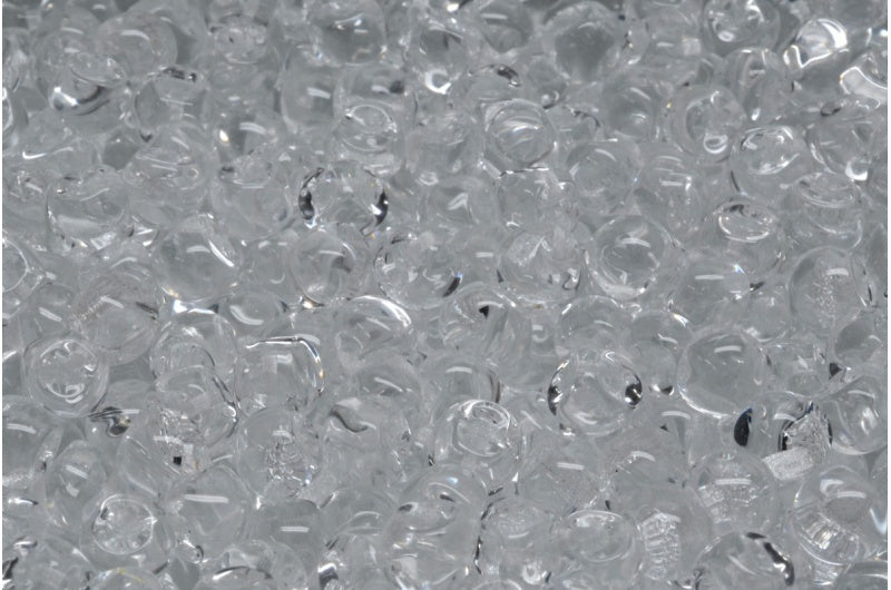 Mushroom Button Beads, Crystal (00030), Glass, Czech Republic