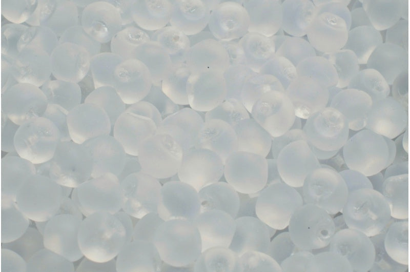 Mushroom Button Beads, Crystal Matte (00030-84100), Glass, Czech Republic