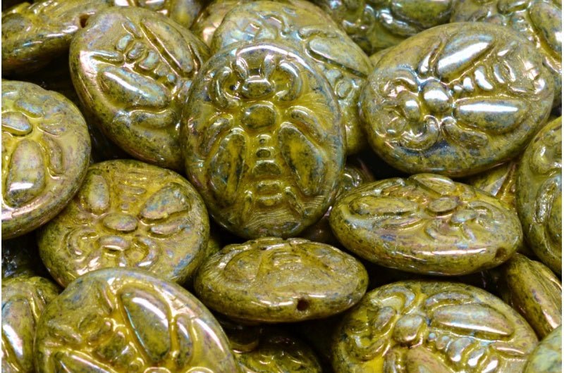 Bee Beads, Yellow Nebula (83120-15001), Glass, Czech Republic