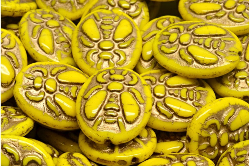 蜂珠,黄金内衬 (83120-54302),玻璃,捷克共和国