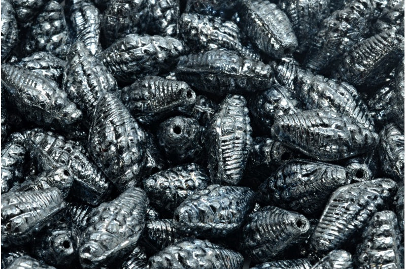 マイターシェルビーズ、ブラックヘマタイト(23980-14400)、ガラス、チェコ共和国