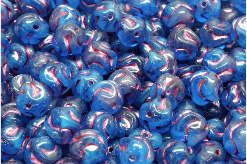 Yarn Ball, R6204 Pink Lined (R6204-54321), Glass, Czech Republic