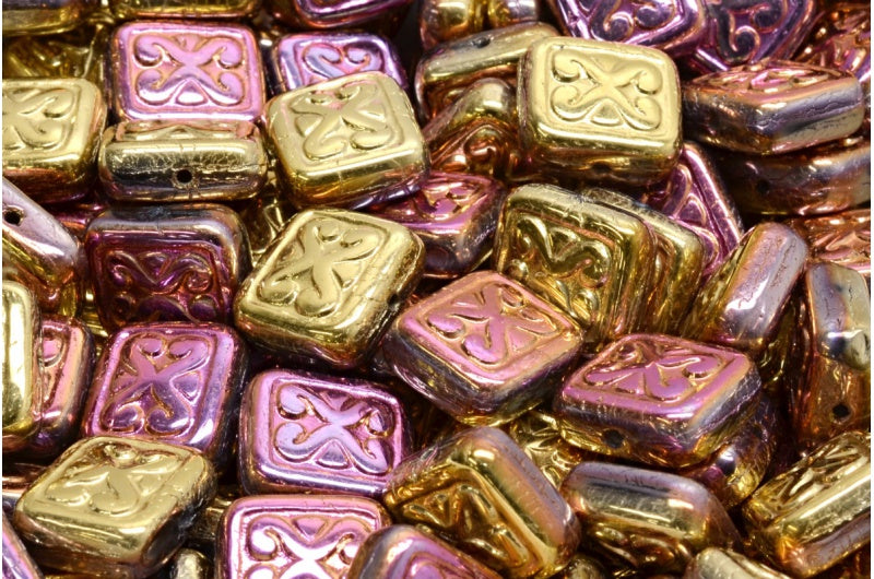 Ornamental Cushion Beads, Crystal 98544 (00030-98544), Glass, Czech Republic