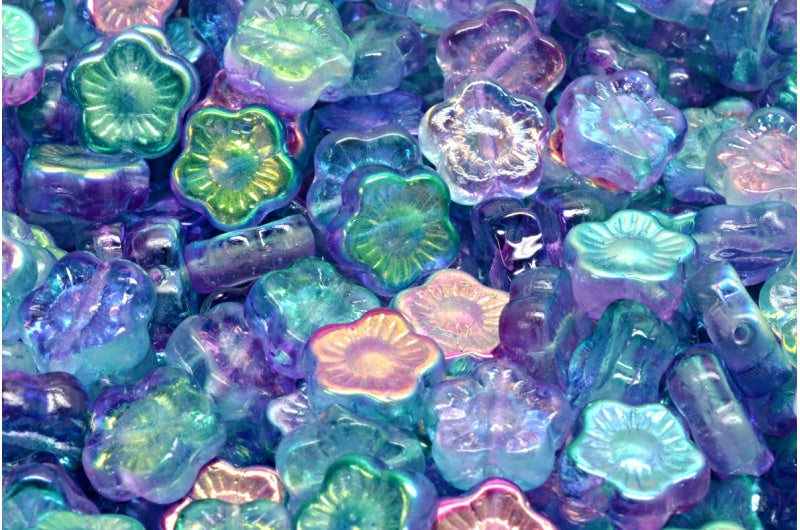 日落花珠,水晶 Ab 48023 (00030-28701-48023),玻璃,捷克共和国