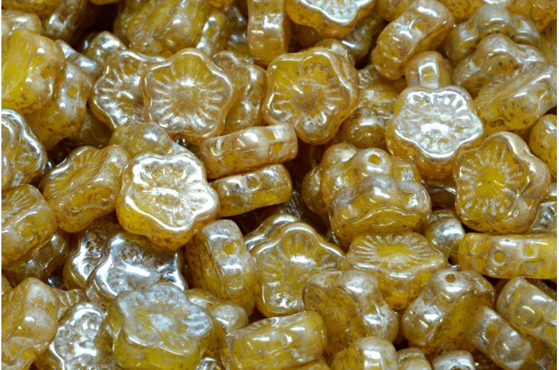 日落花珠,黄色 43500 (R0812-43500),玻璃,捷克共和国