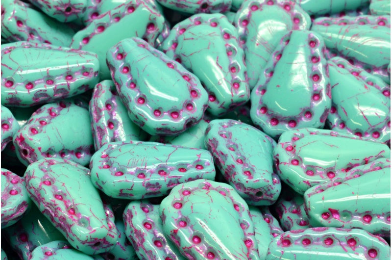 レースティアビーズ、ターコイズ 43807 (63130-43807)、ガラス、チェコ共和国