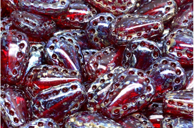 レースティアビーズ、ルビーレッド 43500 (90080-43500)、ガラス、チェコ共和国