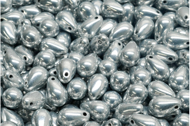 ドロップビーズ、クリスタルシルバー(00030-27000)、ガラス、チェコ共和国