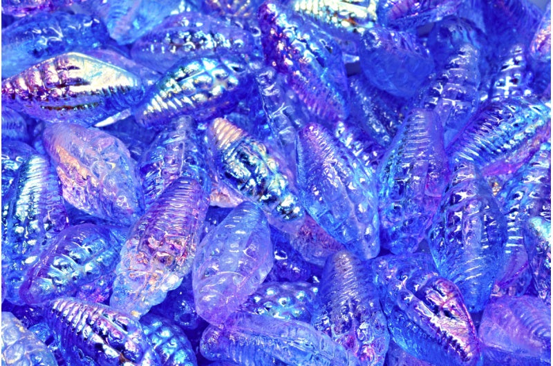 Miter Shell Beads, Crystal 48102 (00030-48102), Glass, Czech Republic