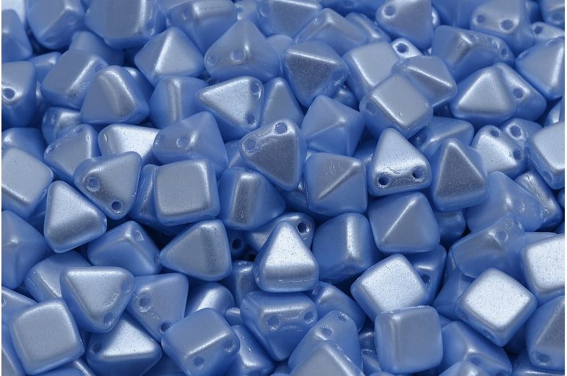 Pyramid Stud Beads, White Light Blue (02010-25014), Glass, Czech Republic