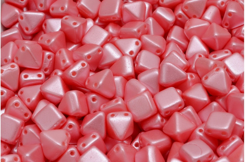 Pyramid Stud Beads, White Pink (02010-25007), Glass, Czech Republic