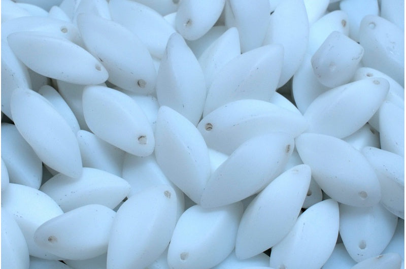Twist Beads,白色哑光 (02010-84100),玻璃,捷克共和国