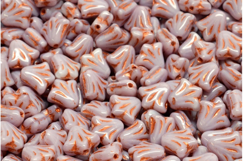 ユリの花ビーズ、26160 銅線入り (26160-54319)、ガラス、チェコ共和国