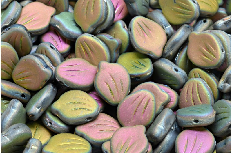 Peony Petal Beads, Crystal Matte 28103 (00030-84100-28103), Glass, Czech Republic