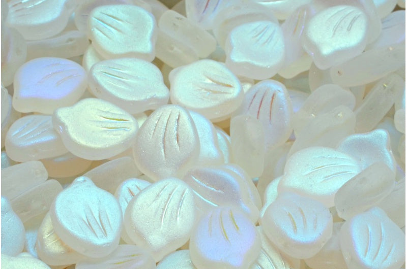 Peony Petal Beads, Crystal Matte Ab Full (2X Side) (00030-84100-28703), Glass, Czech Republic