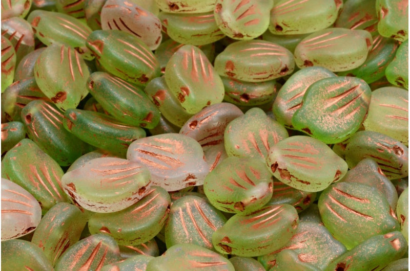 Peony Petal Beads, R0505 Matte Copper Lined (R0505-84100-54319), Glass, Czech Republic