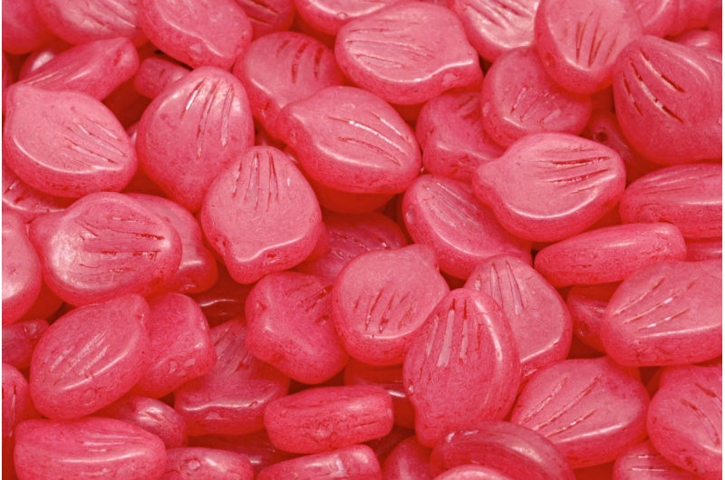 牡丹の花びらビーズ、白 20007 (r0201-20007)、ガラス、チェコ共和国