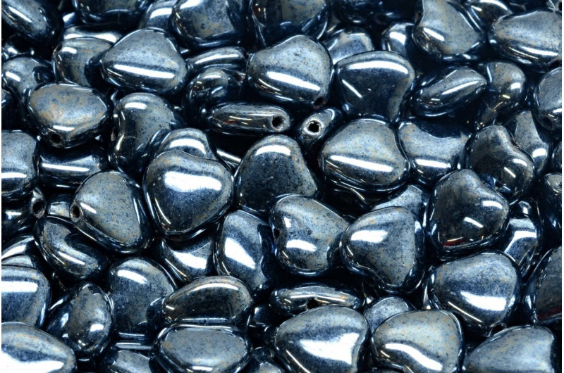 ハートビーズ、ブラックヘマタイト(23980-14400)、ガラス、チェコ共和国
