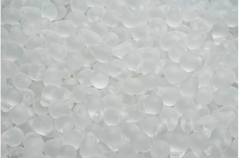 ドロップビーズ、クリスタルマット(00030-84100)、ガラス、チェコ共和国