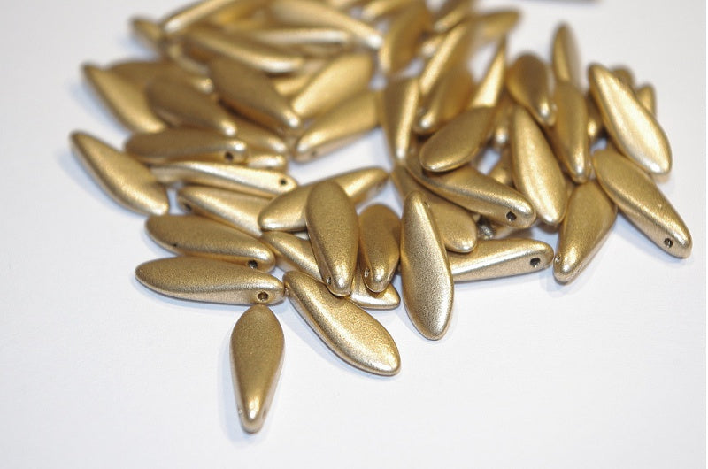 ダガービーズ、クリスタルアステカペールゴールド(00030-01710)、ガラス、チェコ共和国