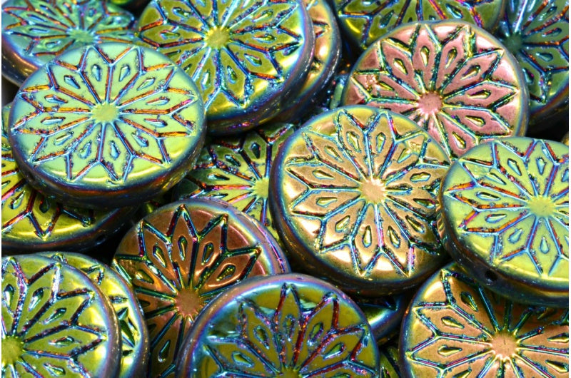 Origami Flower Beads, Crystal 28103 (00030-28103), Glass, Czech Republic