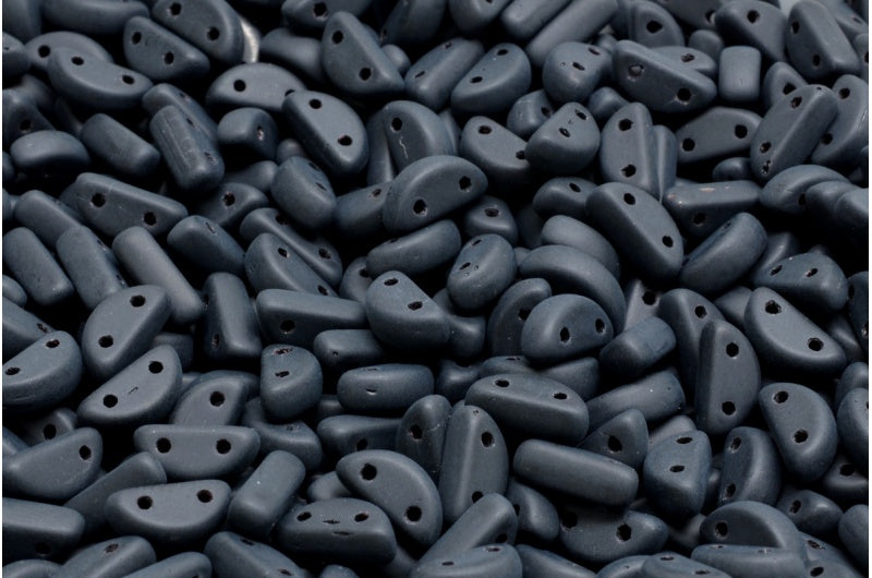 Half Moon Beads, Black Matte (23980-84100), Glass, Czech Republic