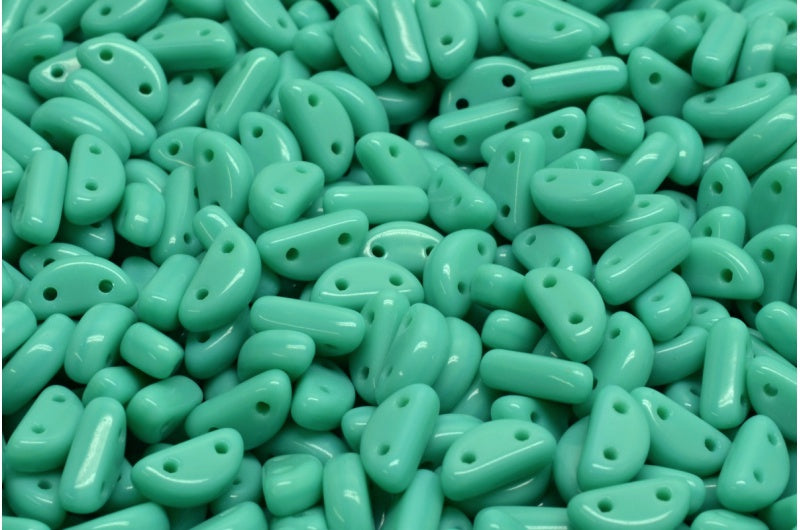 Half Moon Beads, Turquoise (63130), Glass, Czech Republic