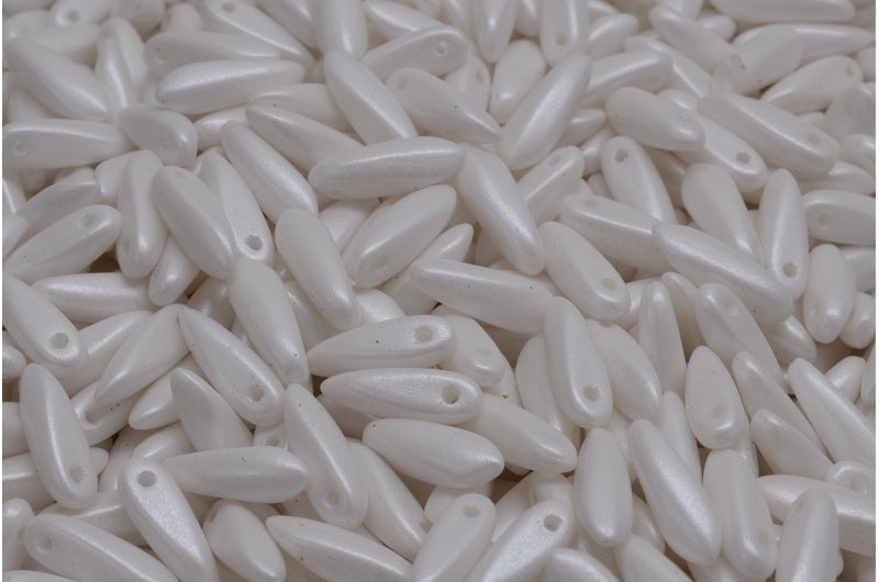 ダガービーズ、ホワイト 24001 (02010-24001)、ガラス、チェコ共和国