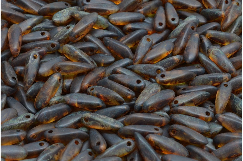 Dagger Beads, Crystal Matte Travertin (00030-84100-86800), Glass, Czech Republic