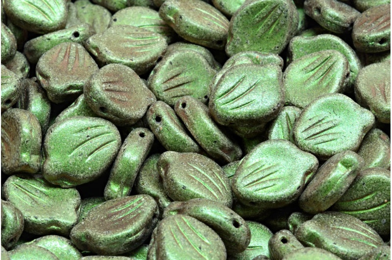 Peony Petal Beads, Black 79303 (23980-79303), Glass, Czech Republic