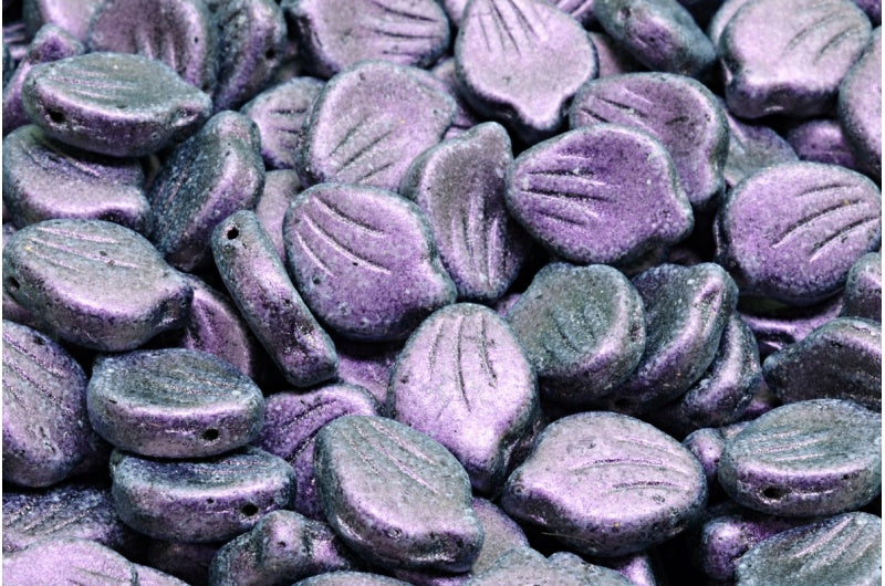 Peony Petal Beads Black 79305 (23980-79305), Glass, Czech Republic