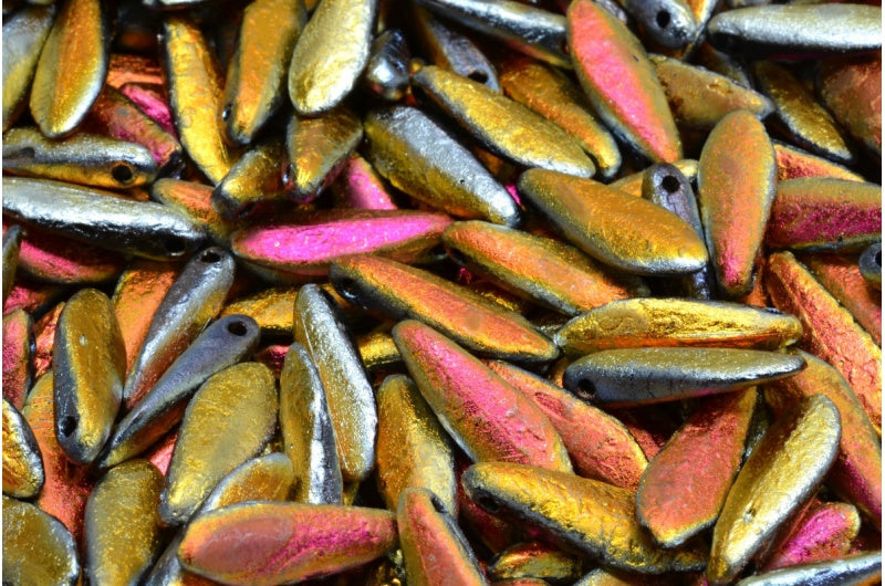 ダガービーズ、ブラックエッチング 28003 (23980-ETCH-28003)、ガラス、チェコ共和国