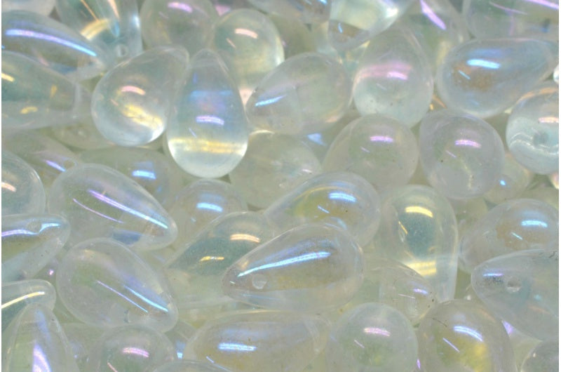 ドロップビーズ、クリスタルブルーアイリス(00030-21435)、ガラス、チェコ共和国