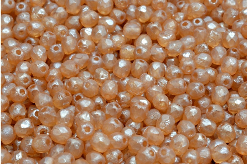 Fire Polished Faceted Beads Round, Crystal Etched 22500 (00030-ETCH-22500), Bohemia Crystal Glass, Czech Republic