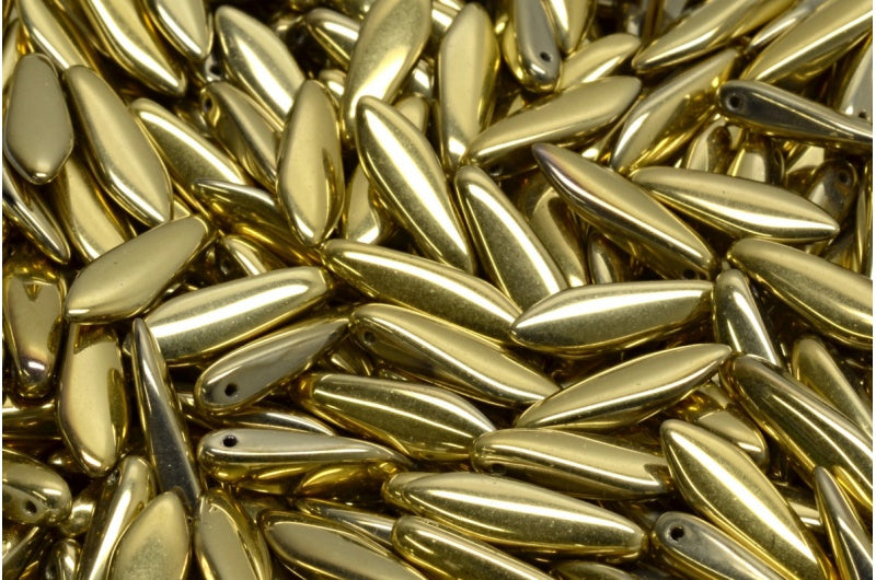 ダガービーズ、クリスタルゴールド(00030-26443)、ガラス、チェコ共和国