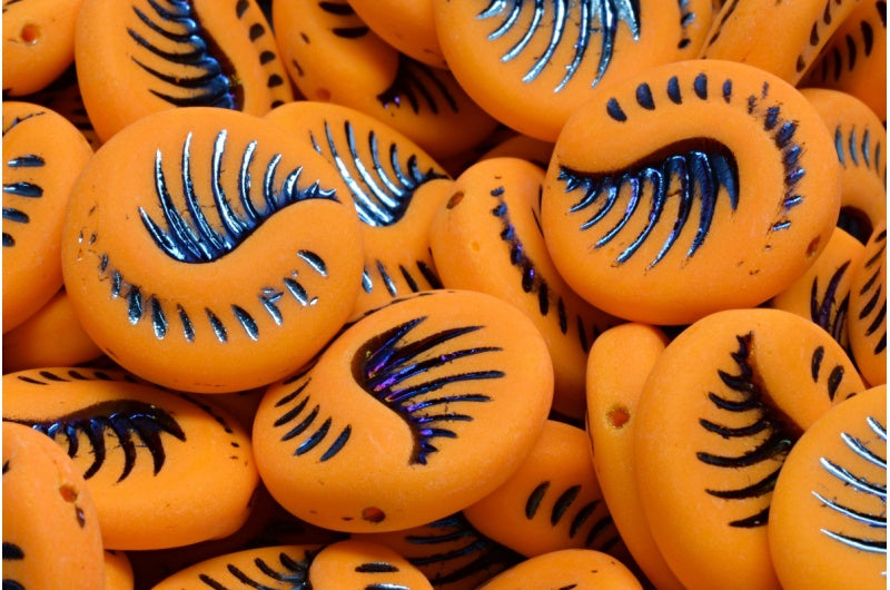 化石コインビーズ、不透明イエロー 29903 マット (93110-29903-84100)、ガラス、チェコ共和国