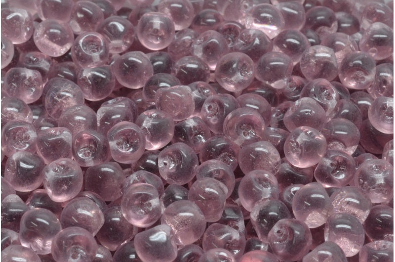 Mushroom Button Beads, Transparent Light Amethyst (20030), Glass, Czech Republic