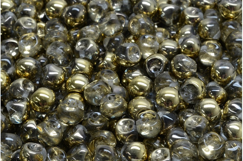 Mushroom Button Beads, Crystal Gold (00030-26441), Glass, Czech Republic