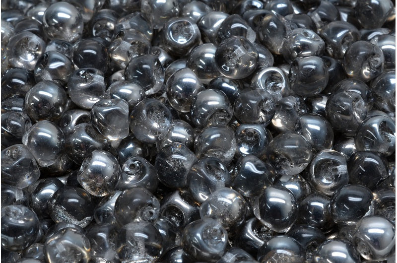 Mushroom Button Beads, Crystal Chrom (00030-27401), Glass, Czech Republic