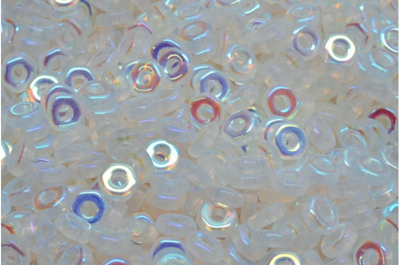 六角ナットビーズ、クリスタルアブフル(2Xサイド)(00030-28703)、ガラス、チェコ共和国