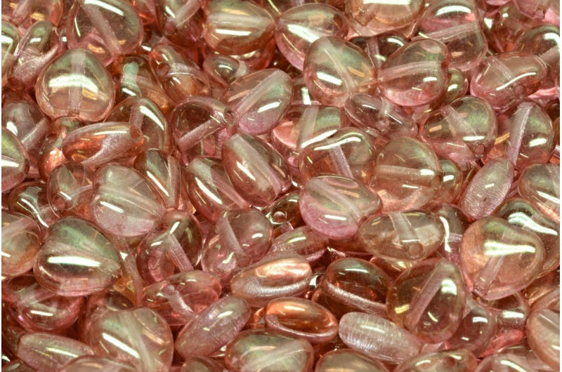 Heart Beads, Crystal Luster Red Full Coated (00030-14495), Glass, Czech Republic