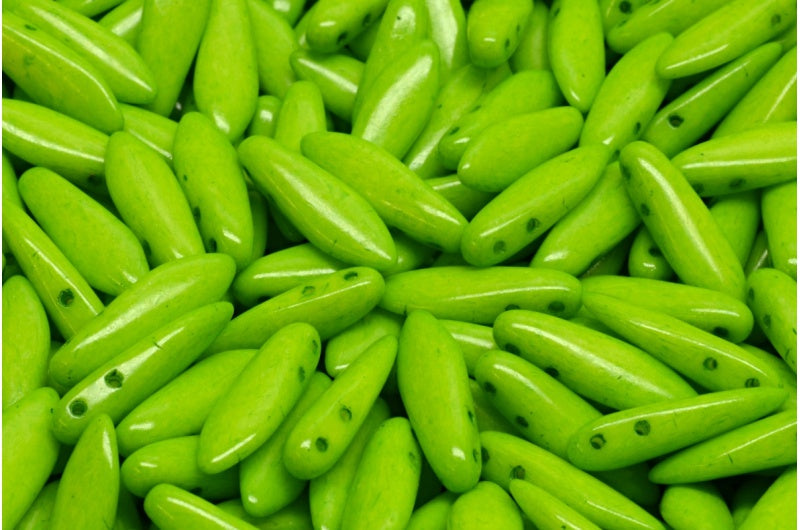 2穴ダガービーズ、ホワイトオパール 35275 (02020-35275)、ガラス、チェコ共和国