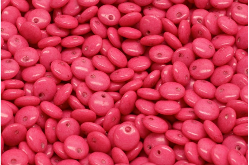 レンズ豆ビーズ、ホワイトオパール 33274 (02020-33274)、ガラス、チェコ共和国