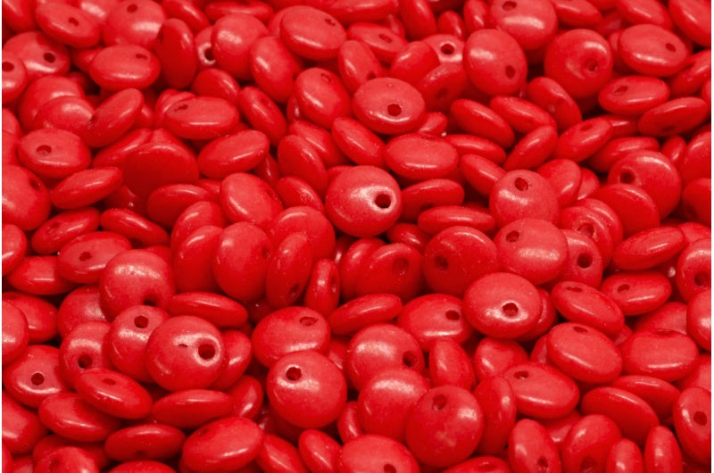 レンズ豆ビーズ、ホワイトオパール 34044 (02020-34044)、ガラス、チェコ共和国