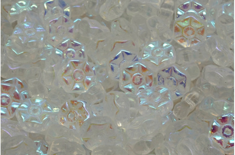 Vintage Rondelle Bead, Crystal Ab Full (2X Side) (00030-28703), Glass, Czech Republic