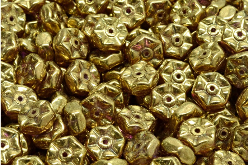 ヴィンテージ ロンデルビーズ、クリスタルブラス (00030-90215)、ガラス、チェコ共和国