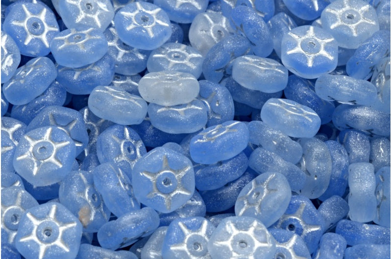 ヴィンテージ ロンデルビーズ、R0331 マットシルバーライン (R0331-84100-54301)、ガラス、チェコ共和国